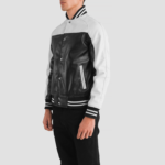 Terrance black and white leather jacket