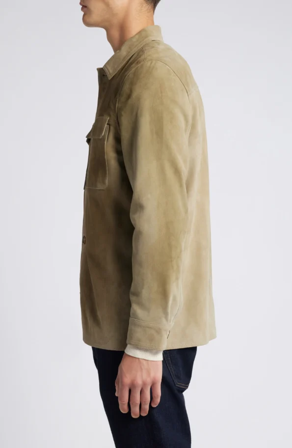 Men's suede leather shacket