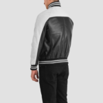 Terrance black and white leather jacket