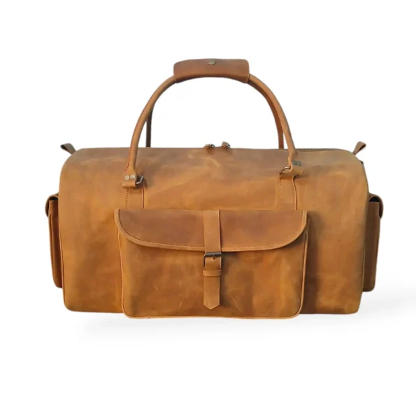 Tan Leather Gym Bag
