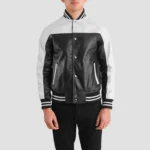Terrance black and white leather jacket