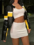 Long Sleeve Biker Crop Jacket