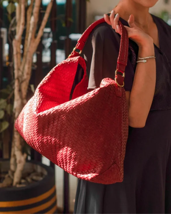 Woven Leather Tote