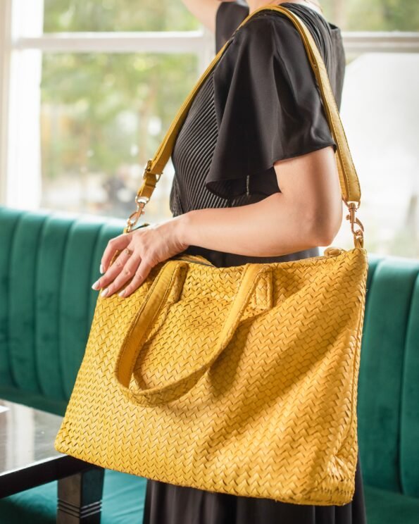 Woven Leather Tote