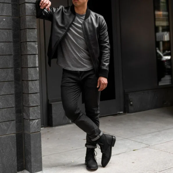 leather biker jacket