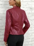 zip-up leather jacket