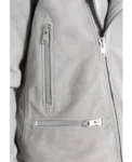 Men’s grey suede biker jacket