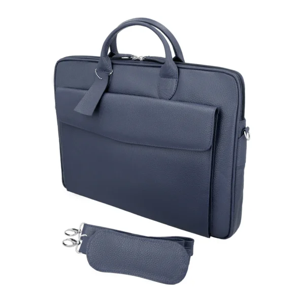 Blue Leather Work Bag