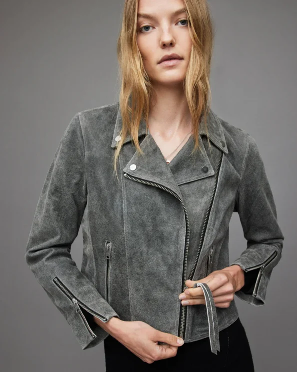 Suede Leather Biker Jacket